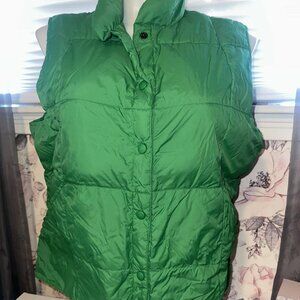 Land's End Kelly Green Down Filled Puffer Vest